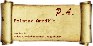 Polster Arnót névjegykártya